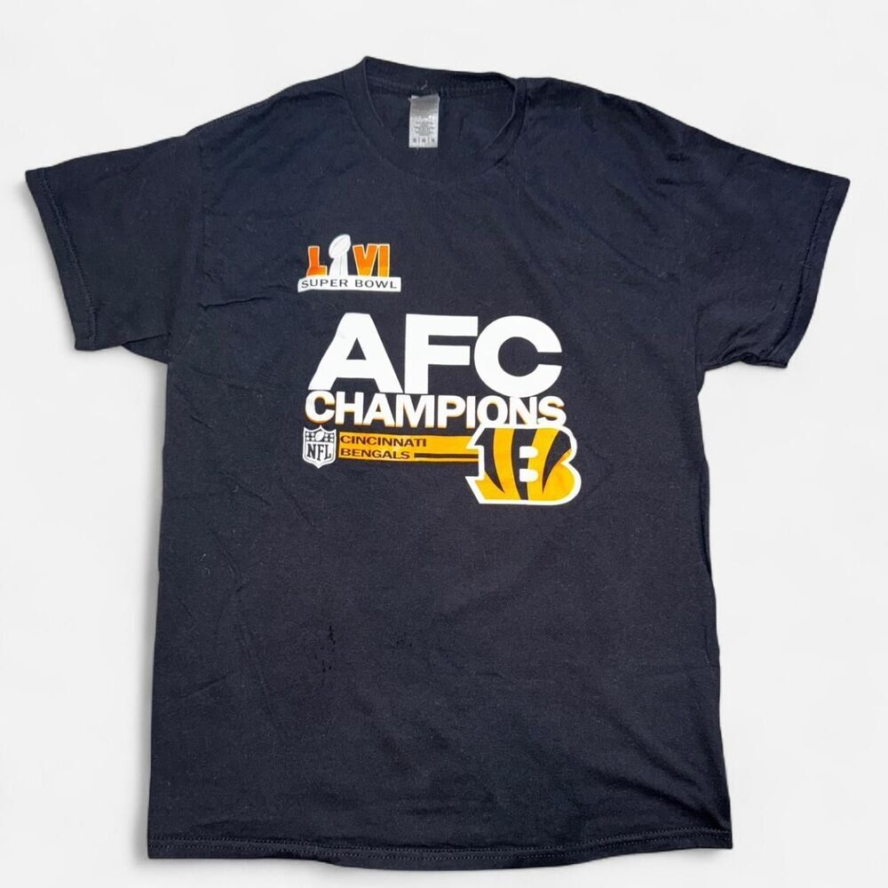 NFL Cincinnati Bengals AFC Champions Black T-Shirt, SIZE MEDIUM